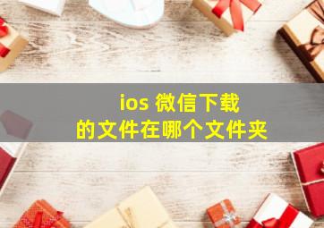 ios 微信下载的文件在哪个文件夹